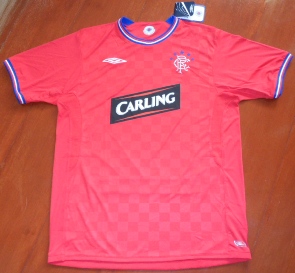 เสื้อฟุตบอล ทีมสโมสรเรนเจอร์ส ชุดเยือน 2009/10 ใหม่ L-Size / RANGERS Football Shirt Away Kit 2009/10 Jersey NEW L-Size