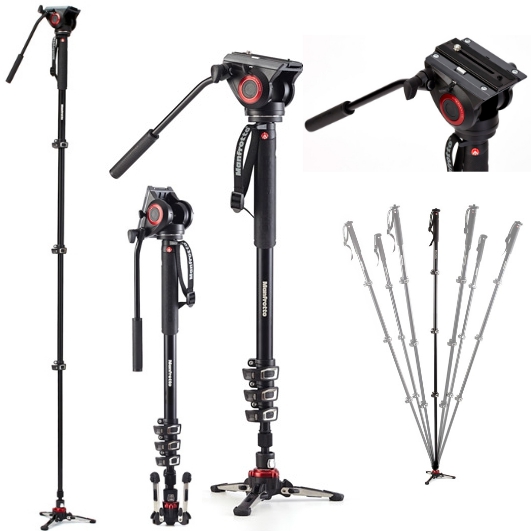 ขาตั้ง Manfrotto MVMXPR500 Monopod XPRO 4 video monopod w Fluid head พร้อมหัว 500 video head ถ่ายวิดีโออย่างมืออาชีพ ฐาน FLUIDTECH ราบรื่นในทุกทิศทาง หุ้มด้วยยางแบบใหม่กระชับมือกันความเย็น ตัวล็อค Quick Power Lock ประกันศูนย์ 5 ปี ครับ