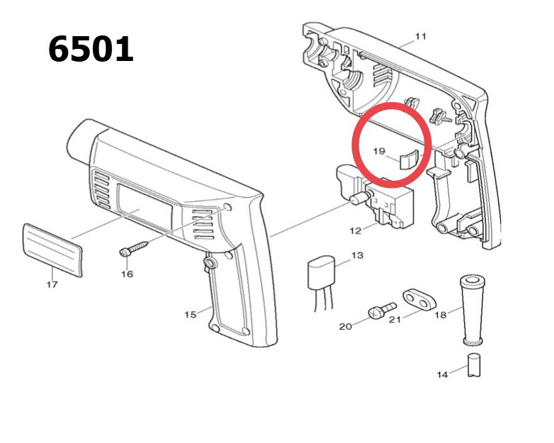 LEAF SPRING สว่านไฟฟ้า Makita-มากีต้า 6501 [#19] Pn.232100-0 (แท้) ##