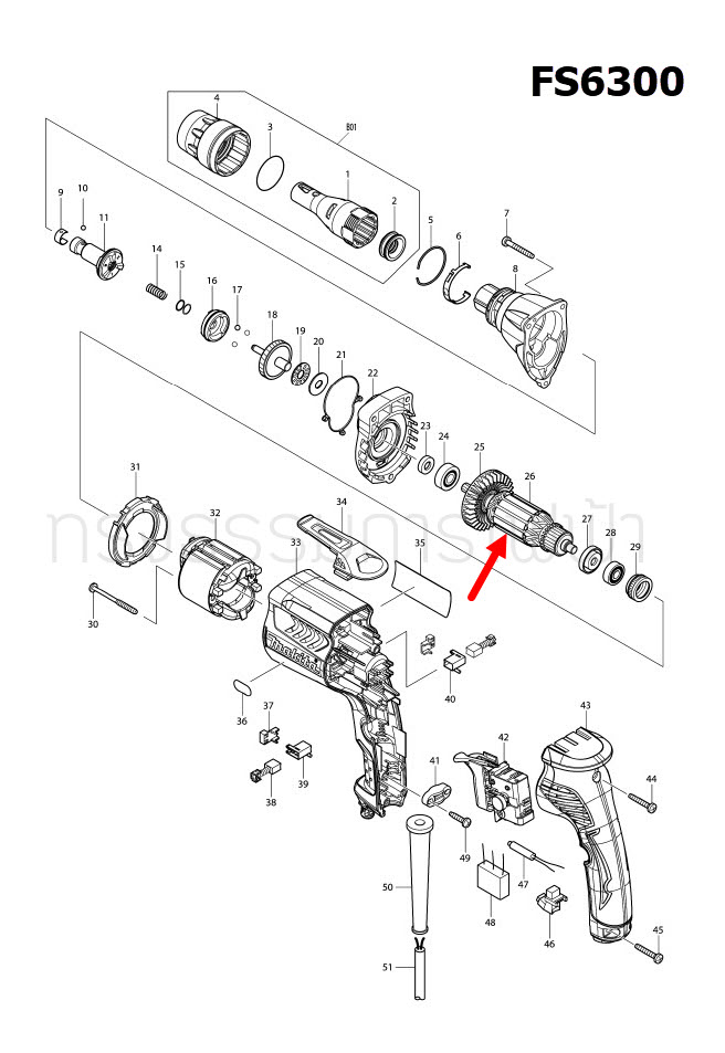 ทุ่น ไขควงไฟฟ้าปรับรอบ Makita มากีต้า FS6300 (แท้) ##