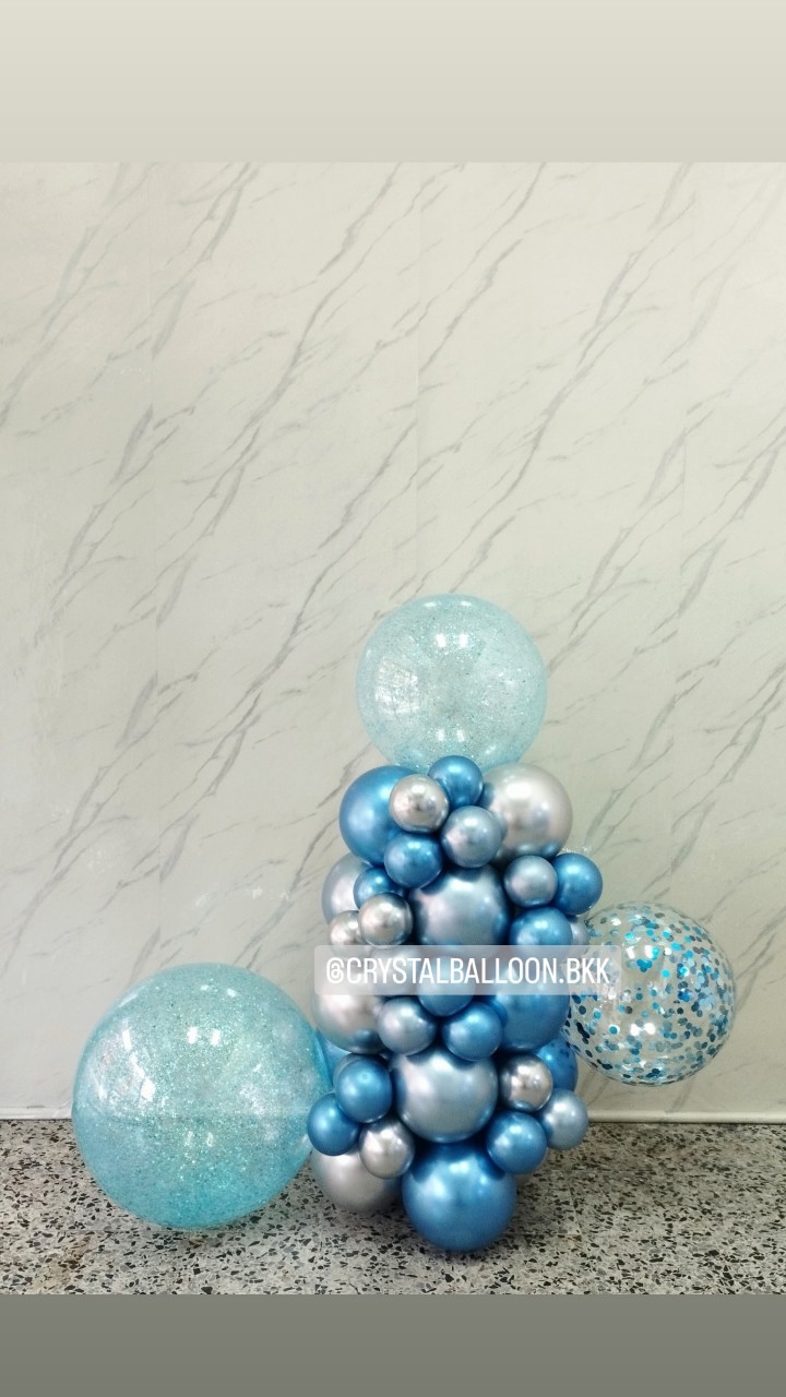 ลูกโป่ง เปิดร้าน ลูกโป่งฐานตั้งประดับ 1 ชิ้น Theme สีฟ้า-น้ำเงิน พร้อมตกแต่ง สามารถเปลี่ยนสีลูกโป่งได้