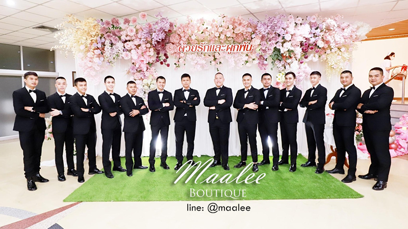 พร้อมเช่า ชุดสูทชาย สีดำ คลาสสิก รุ่นกระดุมเดียว (พร้อมเสื้อกั๊ก)