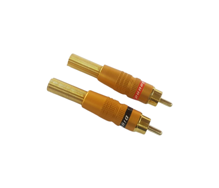 ปลั๊กRCA ท้ายสปริงด้ามสีเหลือง RCA-127-YL (ดำ-แดง) คละสี