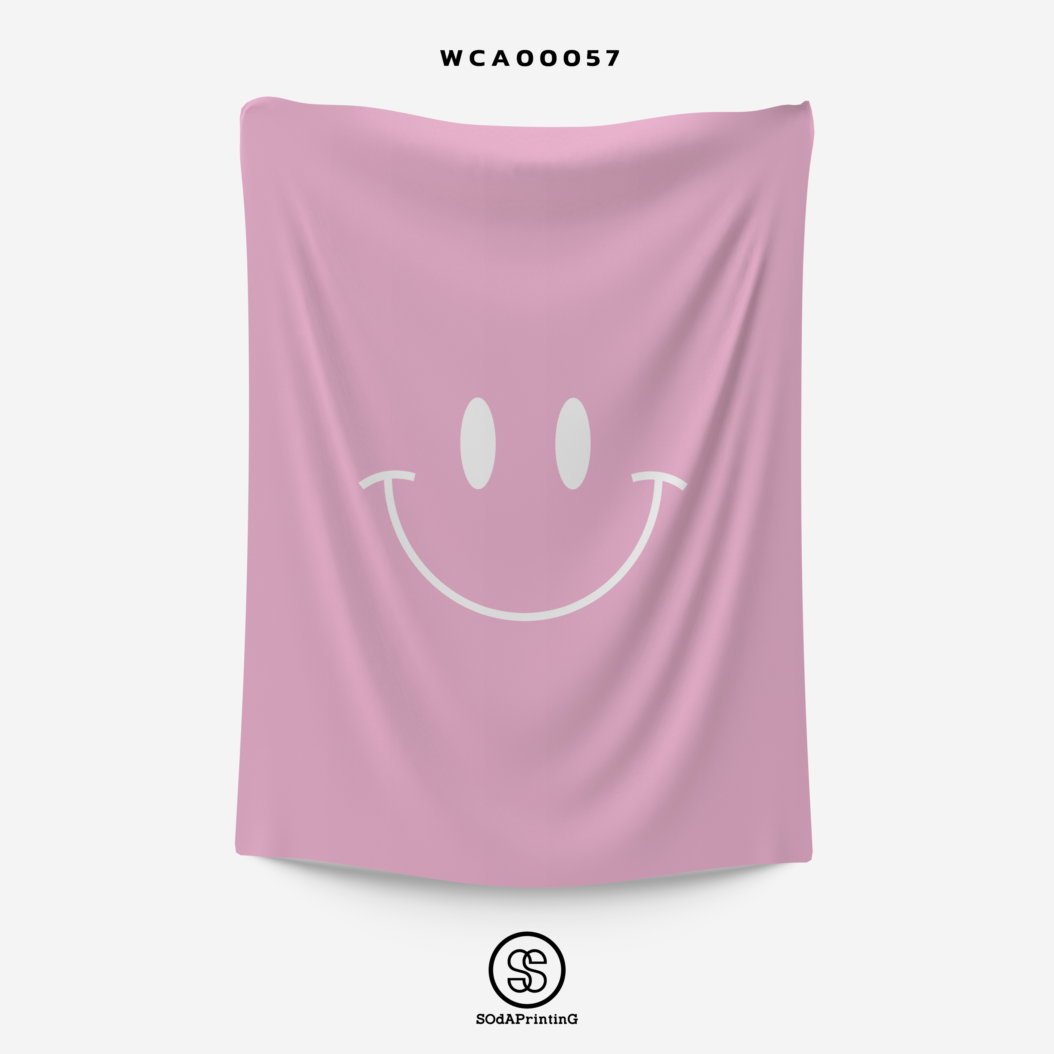 ผ้าติดผนัง ผ้าแขวนผนัง ผ้าตกแต่ง Smiley สีชมพูอมม่วง WCA00057 #SOdAhome #WallCloth