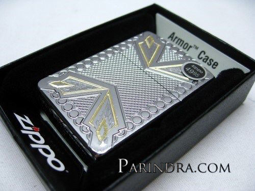 ไฟแช็ค Zippo แท้ ศรจตุรทิศ "Zippo 28808, Armor, Arrowhead Pattern, Deep Carved," แท้นำเข้า 100%