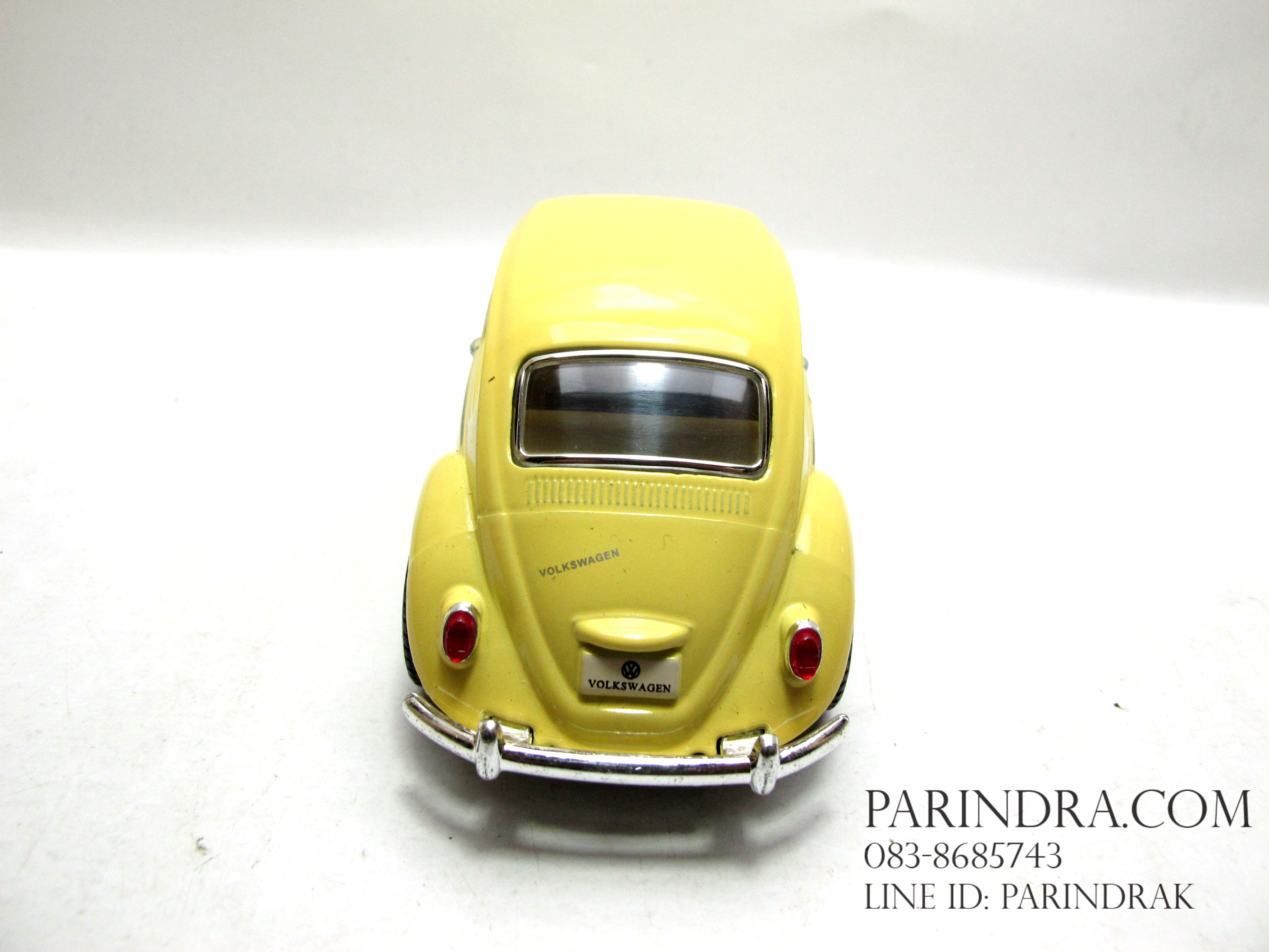 โมเดลรถเหล็กรถเต่า Volkswagen 1967 อัตราส่วน 1:32 สีเหลืองอ่อนงาช้าง