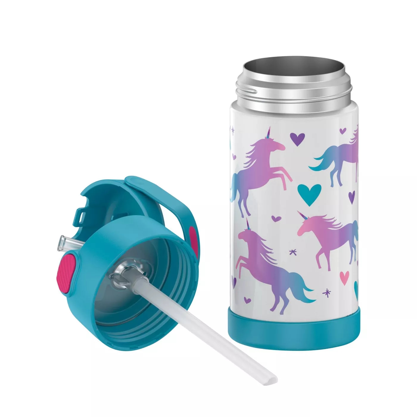 กระติกน้ำ เก็บความเย็น Thermos Unicorn 12oz FUNtainer Water Bottle with Bail Handle - Blue