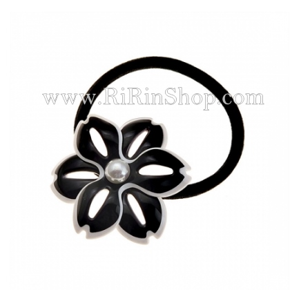 Aznavour ยางรัดผมเซลลูโลสดอกแอนนีโมนี (Black)