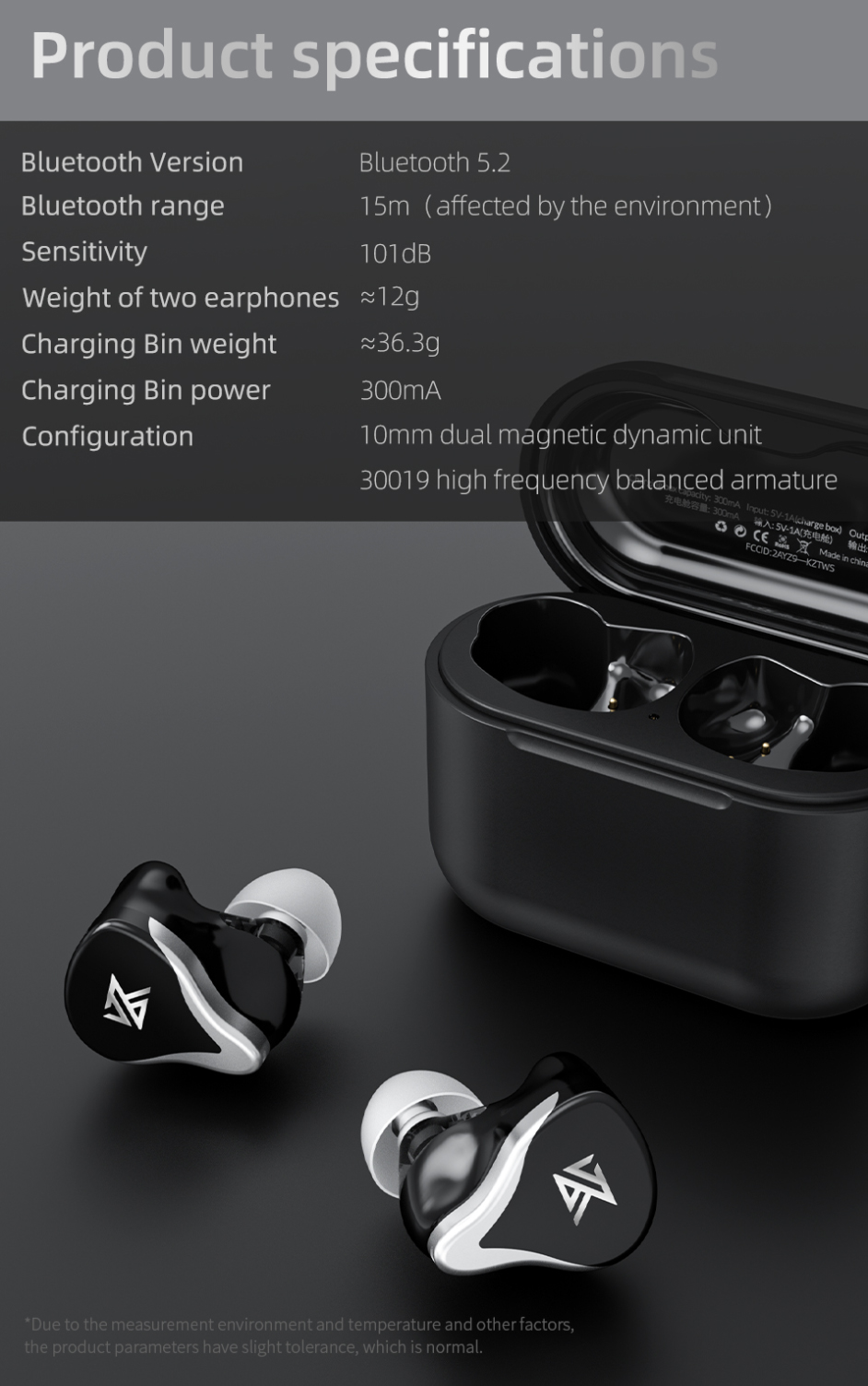 ขาย KZ Z3 หูฟัง TWS 2 ไดรเวอร์ 1BA + 1DD ประกันศูนย์ไทย