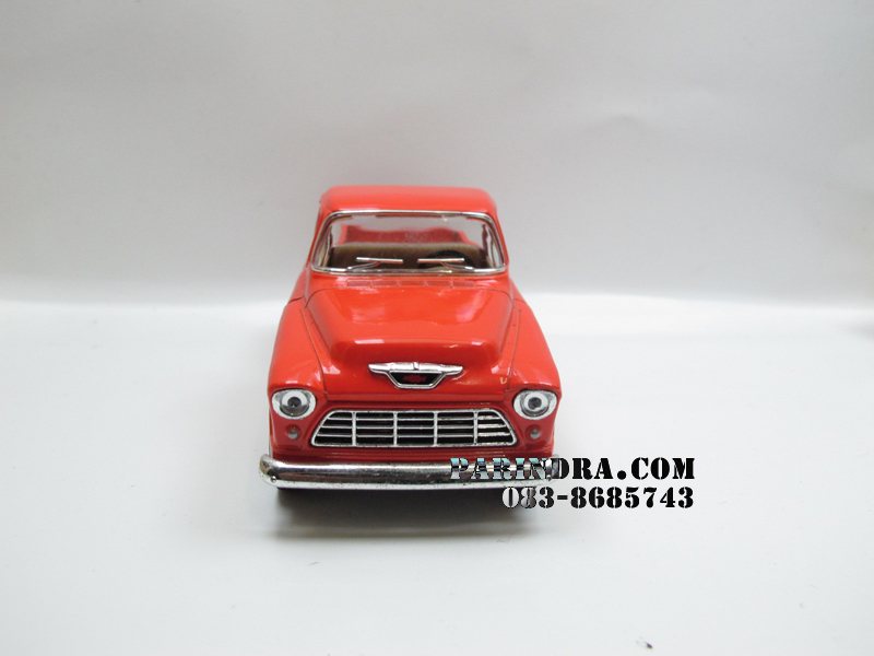 โมเดลรถเหล็กรถจำลอง CHEVROLET Chevy Stepside Pick-up 1955 สีส้ม