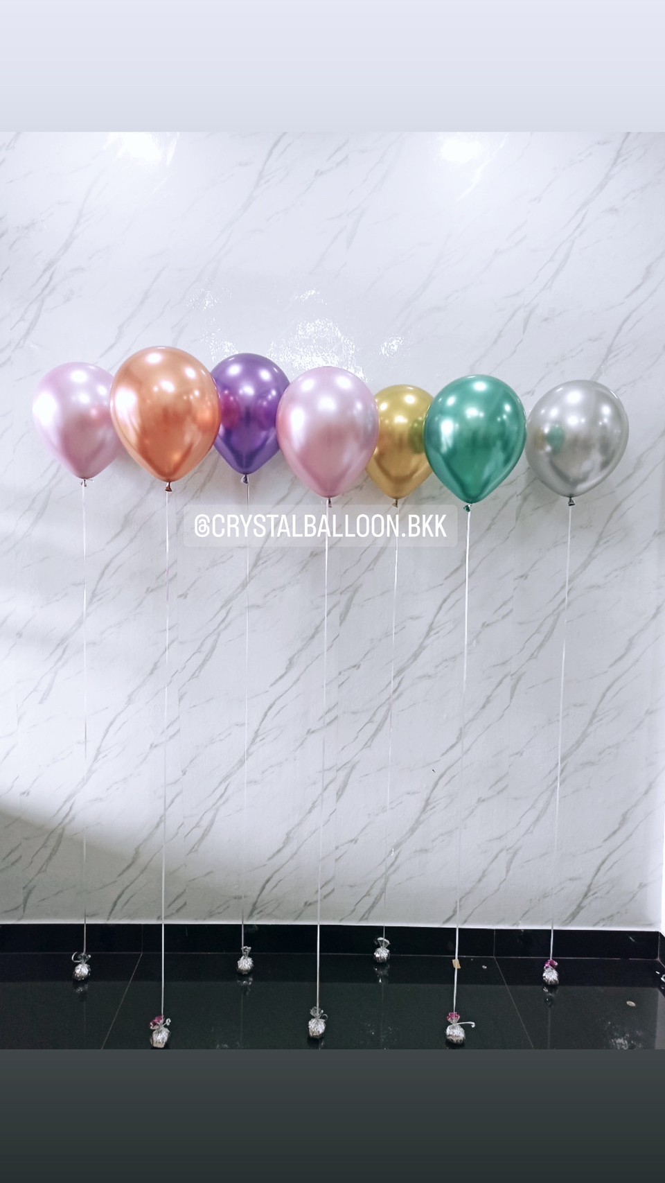 ลูกโป่ง ประดับงาน New Year ลูกโป่งโครเมี่ยม ตั้งพื้น/วางเดี่ยว 7 ลูก พร้อมตกแต่ง สามารถเปลี่ยนสีลูกโป่งได้