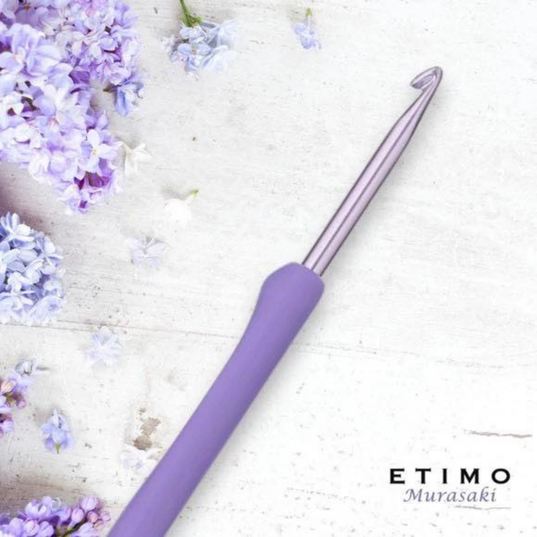 เข็มโครเชต์ TULIP Japan Etimo Murasaki ของแท้ ด้ามจับ Cushion นิ่มมือ สีม่วง