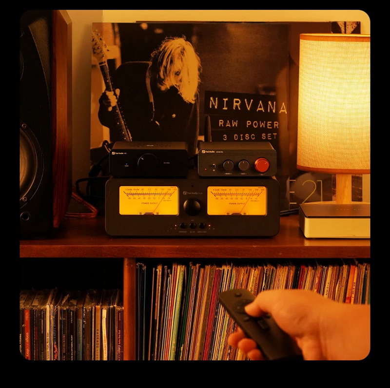 Fosi Audio LC30 ตัวสลับ ลำโพง เครื่องขยายเสียง พร้อมจอแสดงผล VU meters รีโมทควบคุมระยะไกล