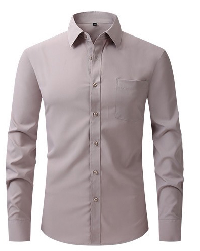 พร้อมเช่า เสื้อเชิ้ต แขนยาว สีเทาอ่อน