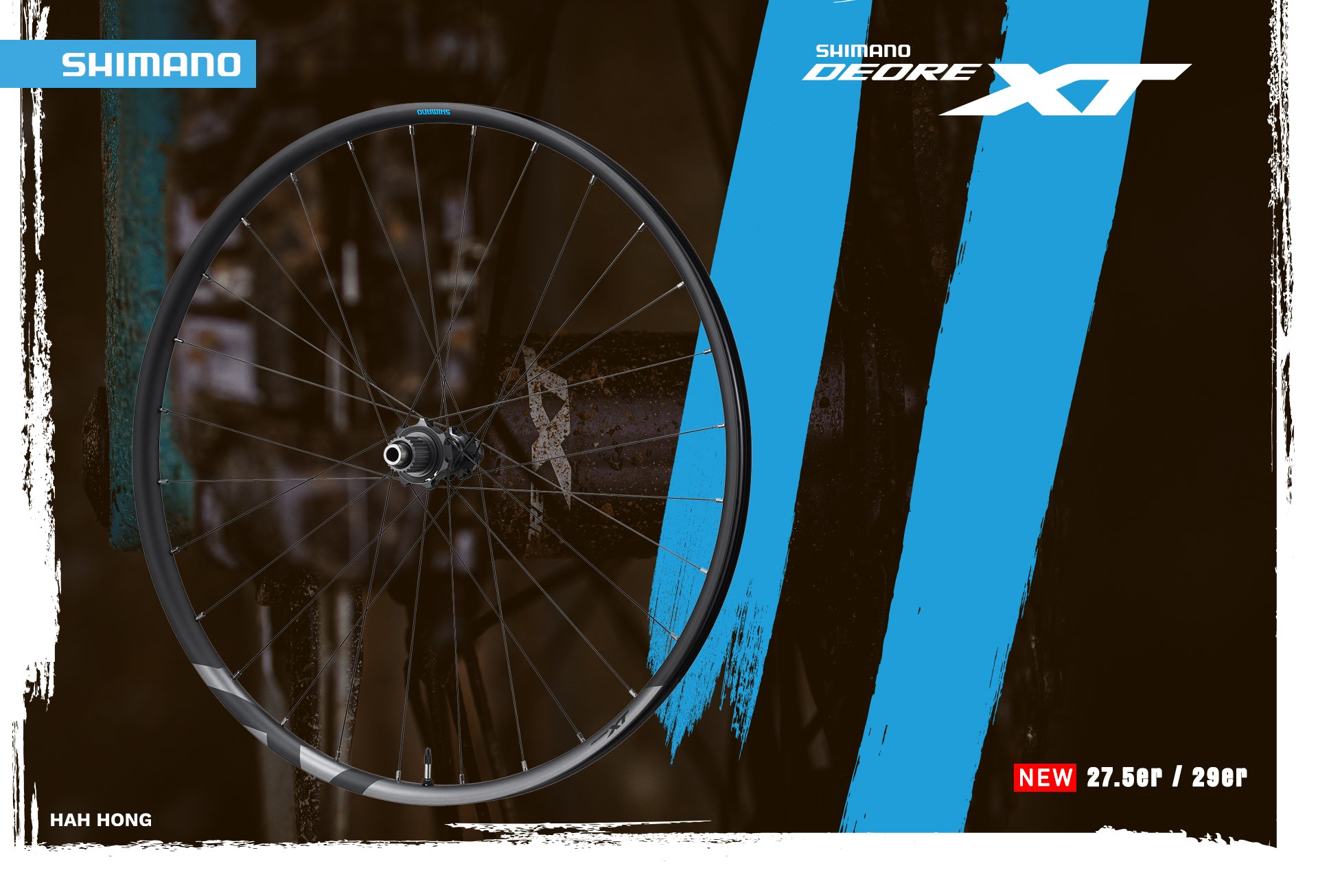 ชุดล้อเสือภูเขา SHIMANO วงล้อดิส XT, WH-M8100-B-27.5, 11/12 SPD, F/R แกน 15/12MM, 28H, สีดำ (MALAY)