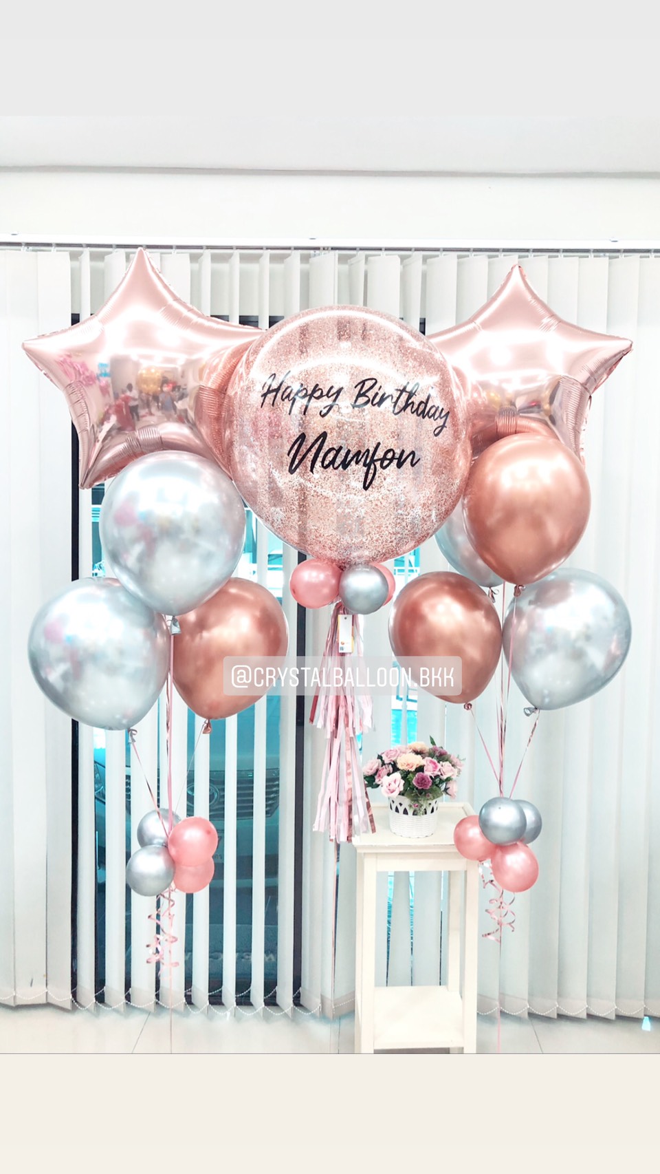 ลูกโป่ง วันเกิด Bubble ขนาด 24" แบบและสียอดนิยม พร้อม ช่อลูกโป่ง 2 ช่อ,ฟอยล์ดาว ขนาด 24" 2 ชิ้น พร้อมตกเเต่ง สามารถเปลี่ยนสีลูกโป่ง/เปลี่ยนข้อความ/เปลี่ยนขนาดได้