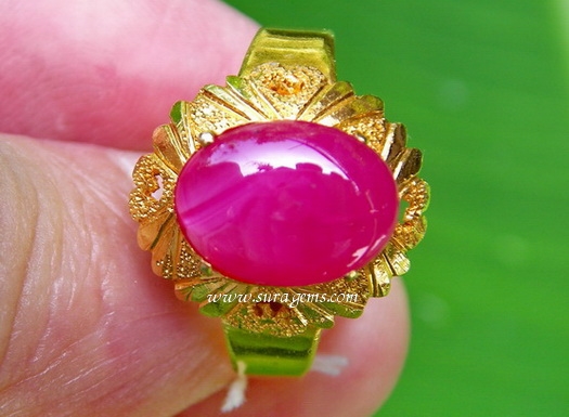 Natural Ruby Africa John Salt ทับทิมอาฟริกา จอนซอล ลายไทยสวย ขนาด10.10x8.0x4.0 มม. นน.3.70ct.