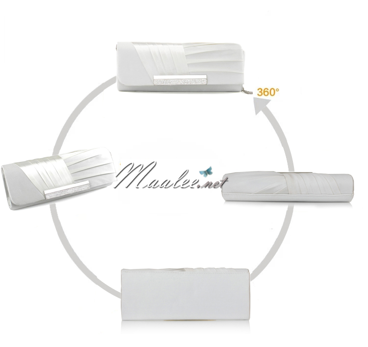 พร้อมส่ง Evening Clutch กระเป๋าออกงาน สีแดง จับเดรปใส่ของได้เยอะจุใจ มาพร้อมสายโซ่ยาว