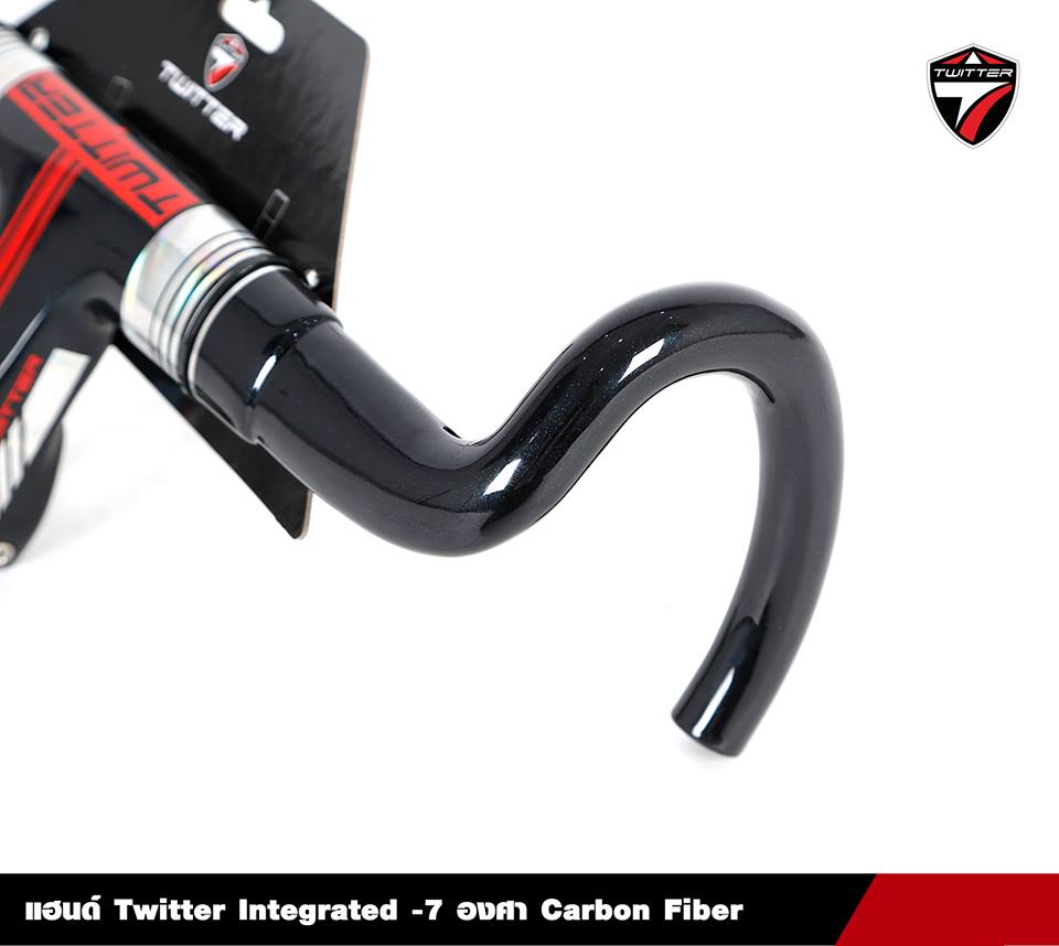 แฮนด์หมอบ Twitter Integrated handlebar -7 องศา Road Carbon Handlebar, TW-7 Drop 125mm, Reach 70mm., มีขนาดกว้าง 40มม, 42มม.