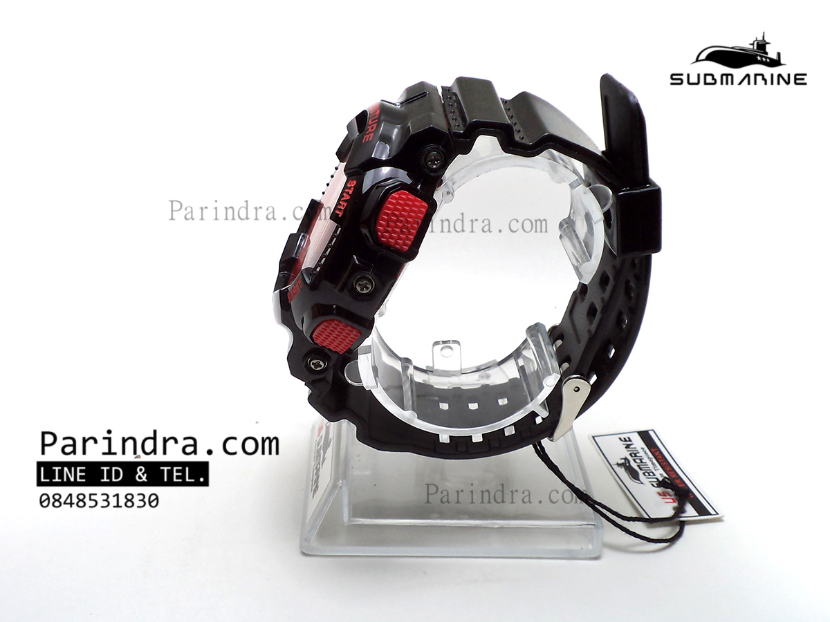 นาฬิกา US submarine รุ่น TP1282M สีดำ-หน้าปัดแดง พื้นแดง