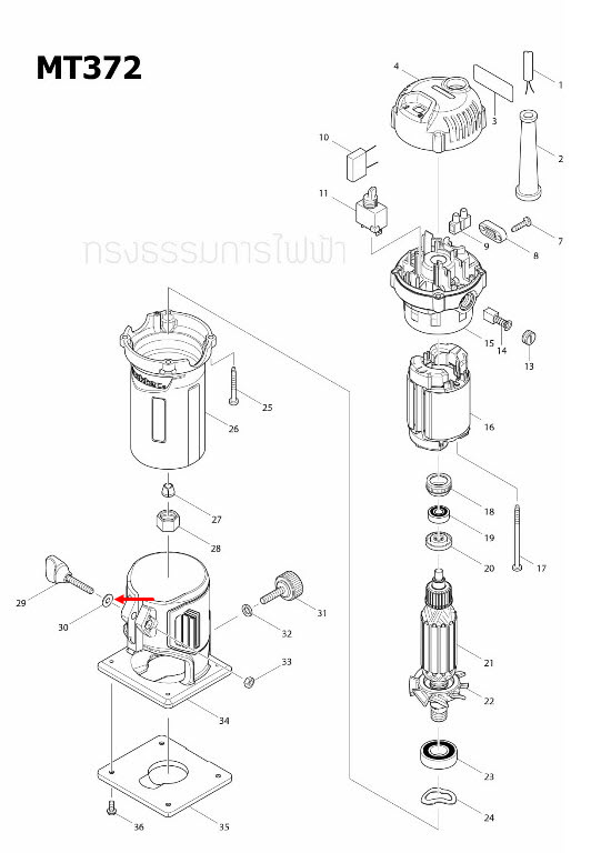 FLAT WASHER 5 ทริมเมอร์ Maktec-มาคเทค, เลื่อยวงเดือน มากีต้า-Makita MT372 [#30], 5007N, 5007NF [#67], 1100 [#42] Pn.941101-4 (แท้) ##(*)