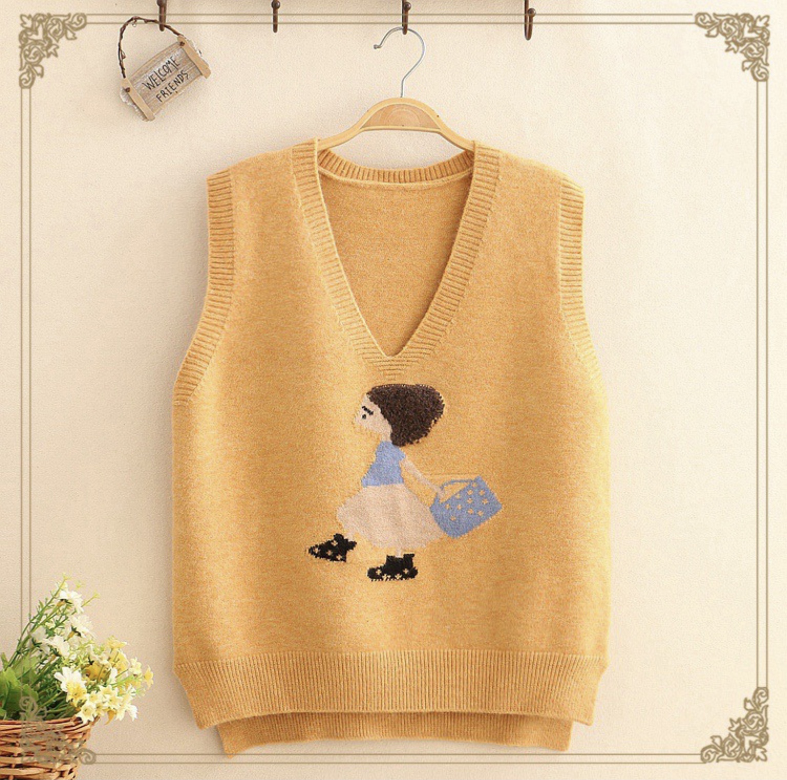 เสื้อกั๊กไหมพรมนุ่ม