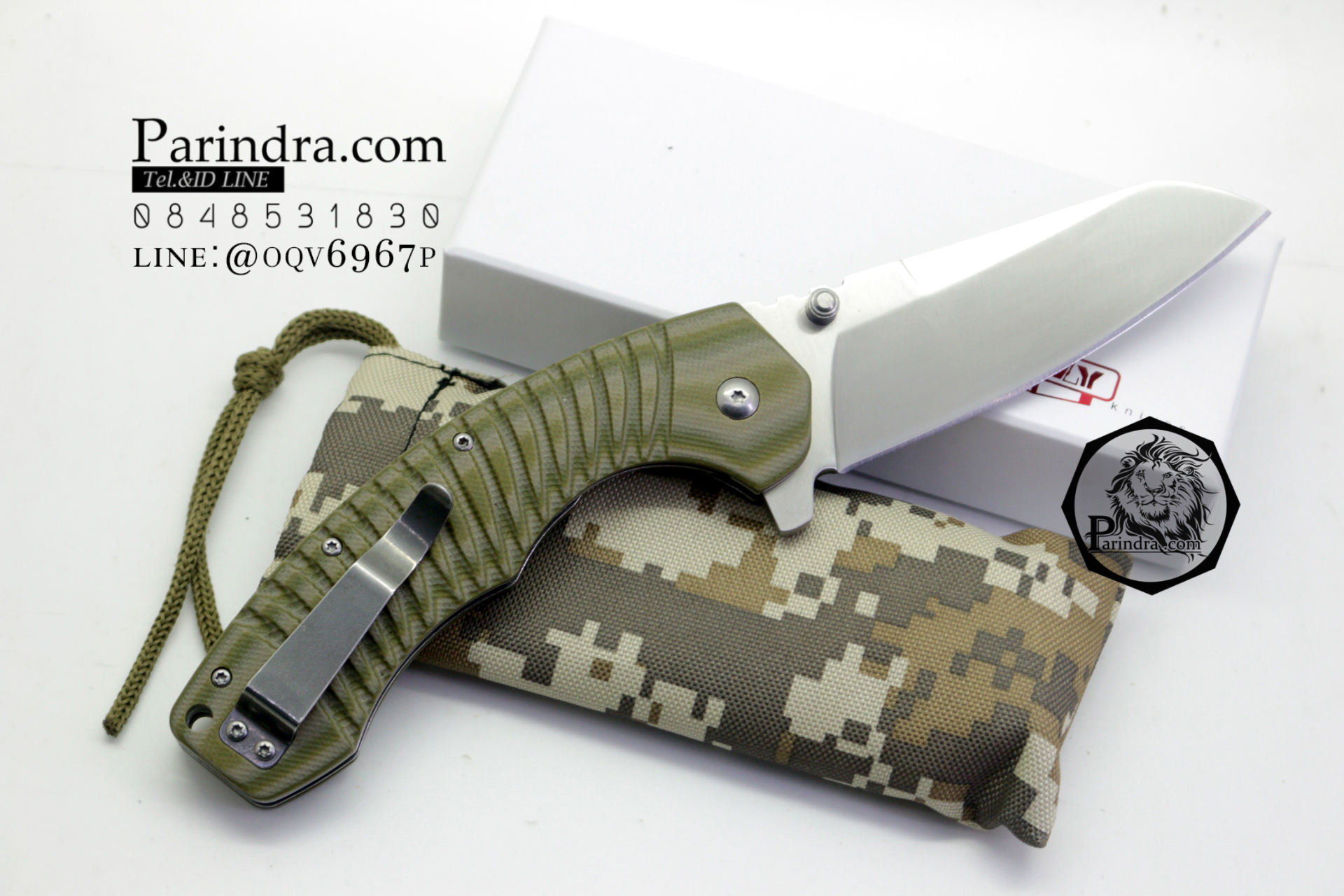 มีดพับ Navy รุ่น K805C สีเขียวทหาร ด้าม G10 ทรงสวย ของแท้ 100%