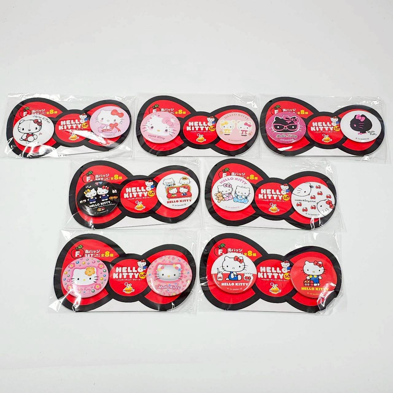 ✨ กาชาปองเซ็ตเข็มกลัด Hello Kitty 50th Anniversary (ลิขสิทธิ์แท้จากญี่ปุ่น) 1 เซ็ตได้ 2 ชิ้น ✨