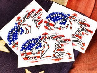 Rick Hinderer Knives Logo- US Flag Sticker