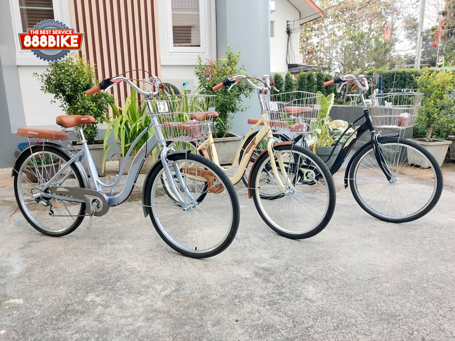 จักรยานแม่บ้าน COYOTE ROYAL ล้อ 26 นิ้ว มีเกียร์ 7SP ตะกร้าหน้าสเตนเลสขนาดใหญ่