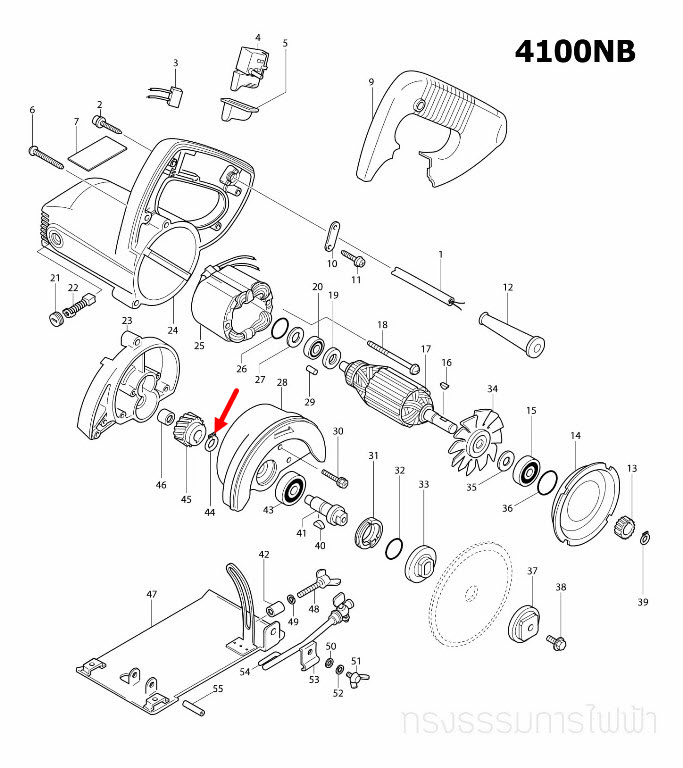 แหวนล็อค Maktec, Makita MT560, MT583, MT811, MT813, MT817, MT910 , MT940, MT941, MT958, 4100NB, M8103 (ใช้ได้กับหลายรุ่น) (ห่อ=10ตัว #12)