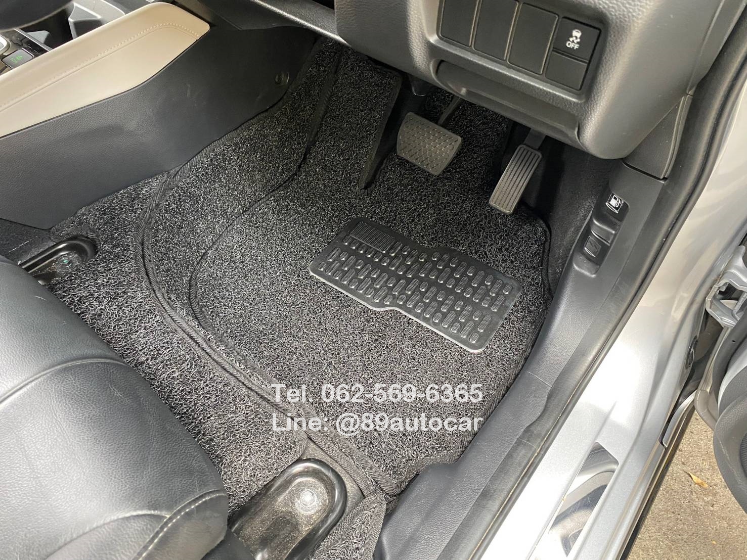 พรมดักฝุ่น Honda City 2024 ปูพรมไวนิลสีดำขอบดำ