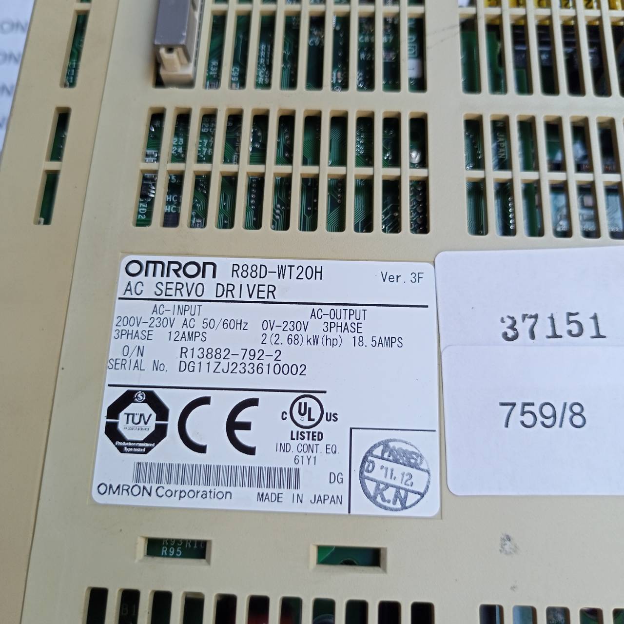 R88D-WT20H SERVO DRIVE " OMRON "