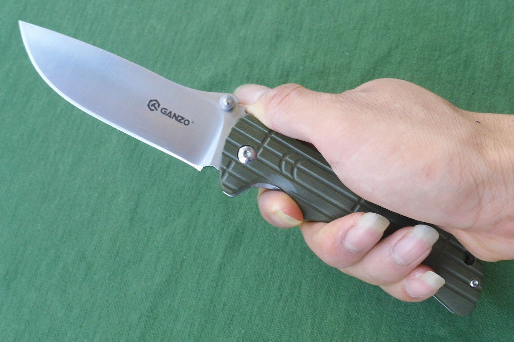 มีดพับ Ganzo กานโซ่ รุ่น G723 GR สีเขียวแก่ หนาถึก แข็งแกร่ง ของแท้ 100%