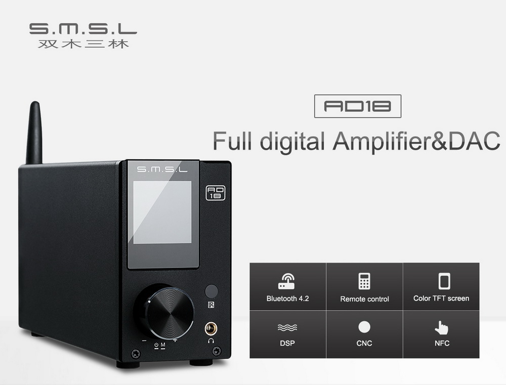 ขาย SMSL AD18 DAC& ตั้งโต๊ะ รองรับ Bluetooth4.2 ประกันศูนย์ไทย