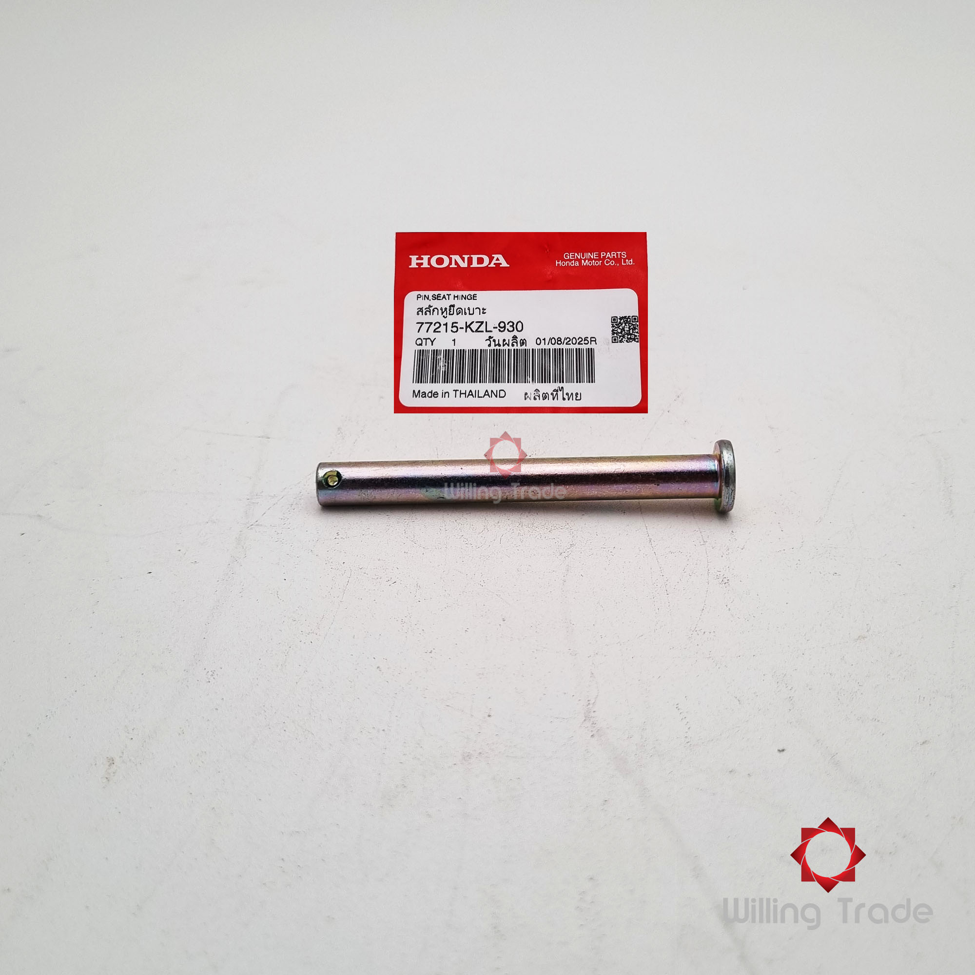 สลักหูยึดเบาะ (WY249) HONDA: (77215-KZL-930) CLICK125I แพ๊คละ 1 ชิ้น... [แท้ศูนย์ 100%] ... กลุ่มอะไหล่เบาะนั่งและกล่องเก็บของ...PIN, SEAT HINGE