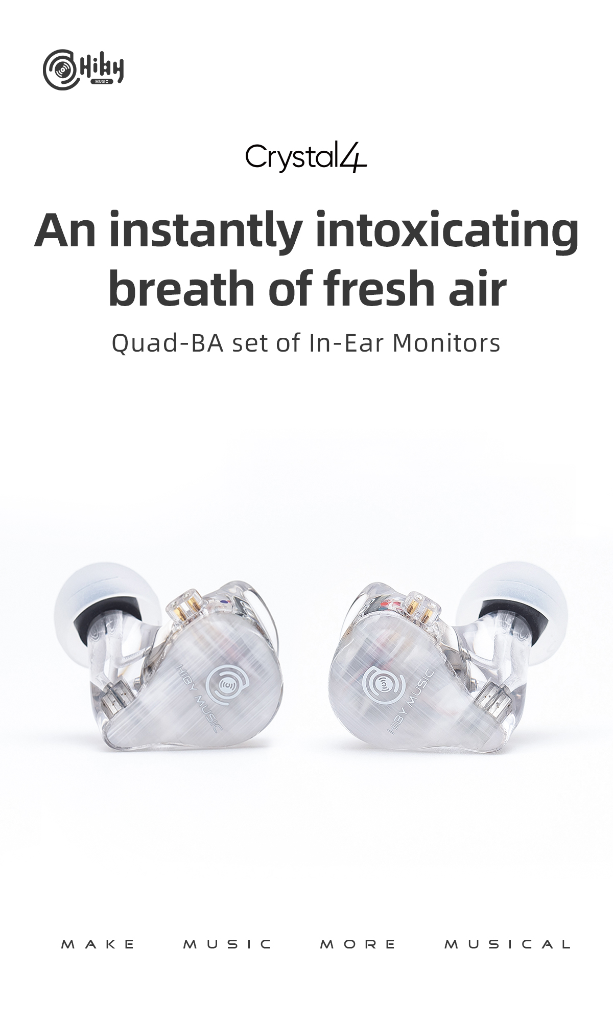 ขาย Hiby Crystal4 หูฟัง 4 ไดรเวอร์ 4BA Knowles รองรับ Hi-Res ประกันศูนย์ไทย