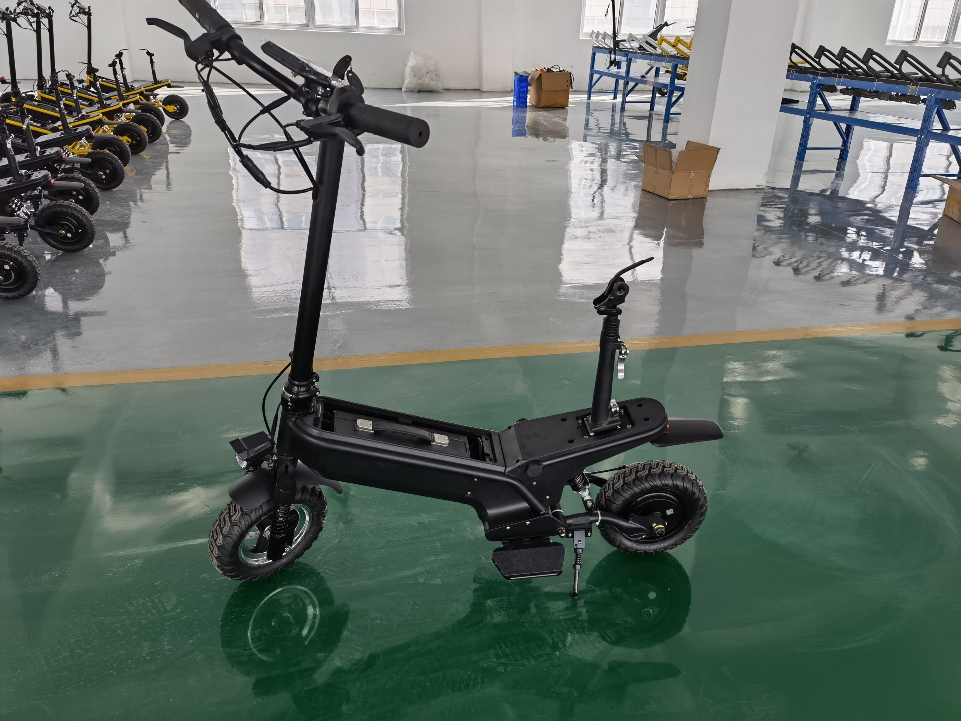 สกู๊ตเตอร์ไฟฟ้า PXID F1 ELECTRIC SCOOTER โช๊คหน้า+หลัง มอเตอร์ 500 วัตต์ ความเร็วสูงสุด 45กม./ชม, 10Ah 48V (30กม.) เดินทางได้ 30-40 กม.