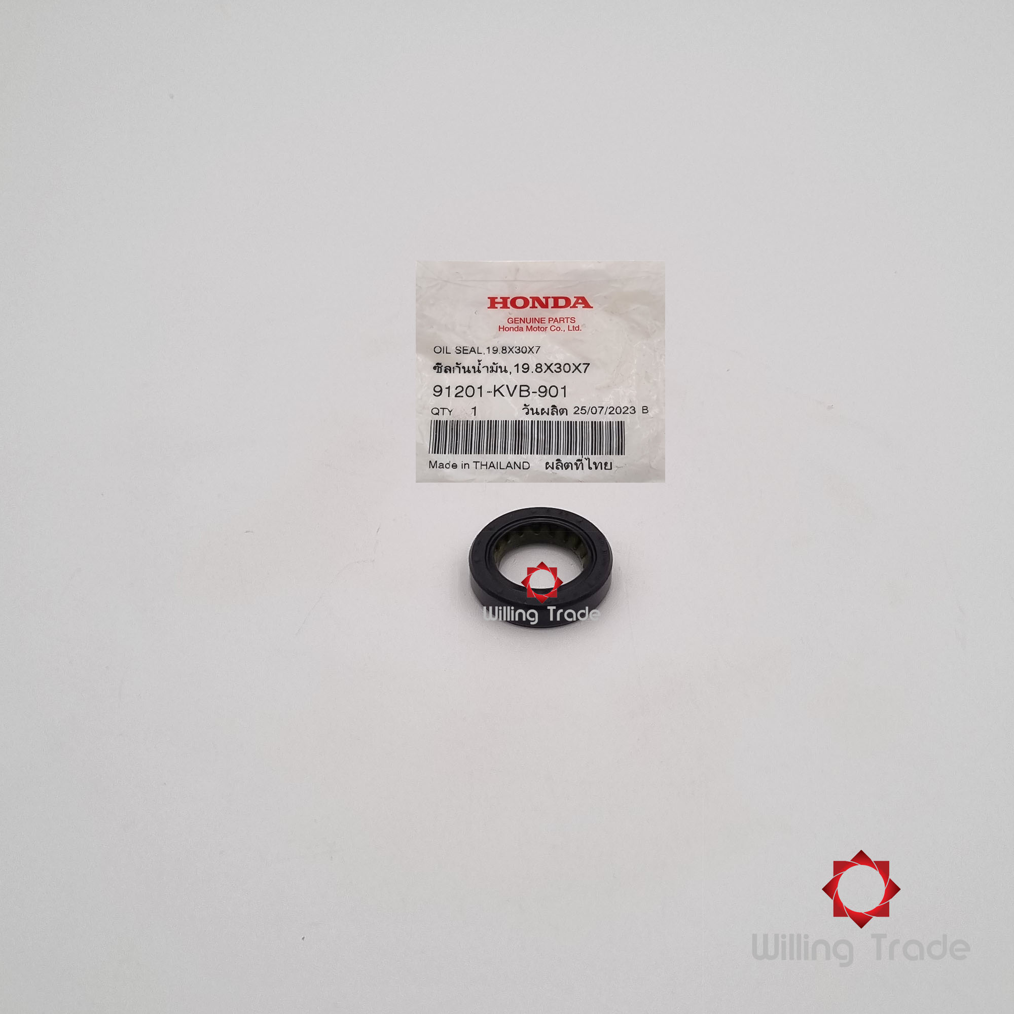 ซีลกันน้ำมัน 19.8x30x7 (WX795) HONDA: (91201-KVB-901) CLICK110 คาร์บู , CLICK110-I (แทนเบอร์ 91201-KCW-851) ... แพ๊คละ 1 ชิ้น... [แท้ศูนย์ 100%] ...กลุ่มอะไหล่ปั๊มน้ำ ... OIL SEAL, 19.8x30x7