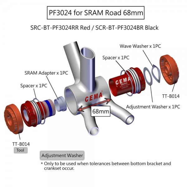 กะโหลกอัด CEMA Ceramic pressfit 30 BB,SRC-BT-PF30B สีดำ