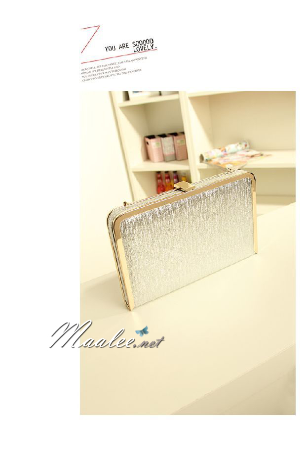 พร้อมส่ง Evening Clutch กระเป๋าออกงาน สีดำ ทรงสีเหลี่ยม พร้อมสายสะพาย ขนาด S
