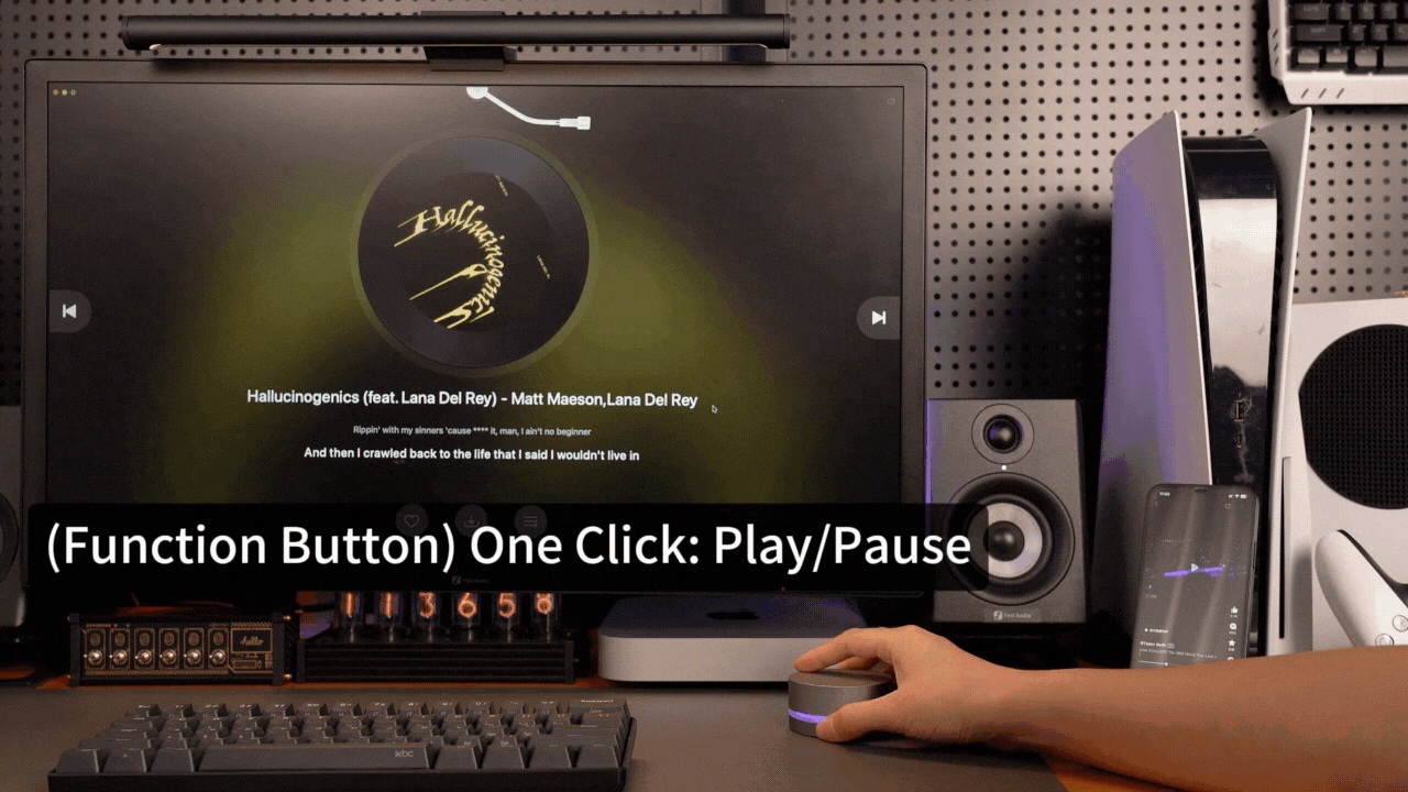 Fosi Audio VOL20 ปุ่มควบคุมระดับเสียงมัลติมีเดียผ่านบลูทูธพร้อมไฟ RGB ประกันศูนย์ไทย