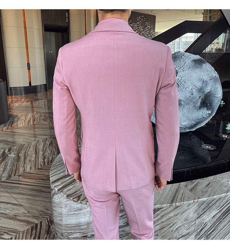 Pre-order เสื้อสูทชาย สีชมพู รุ่นสลิม