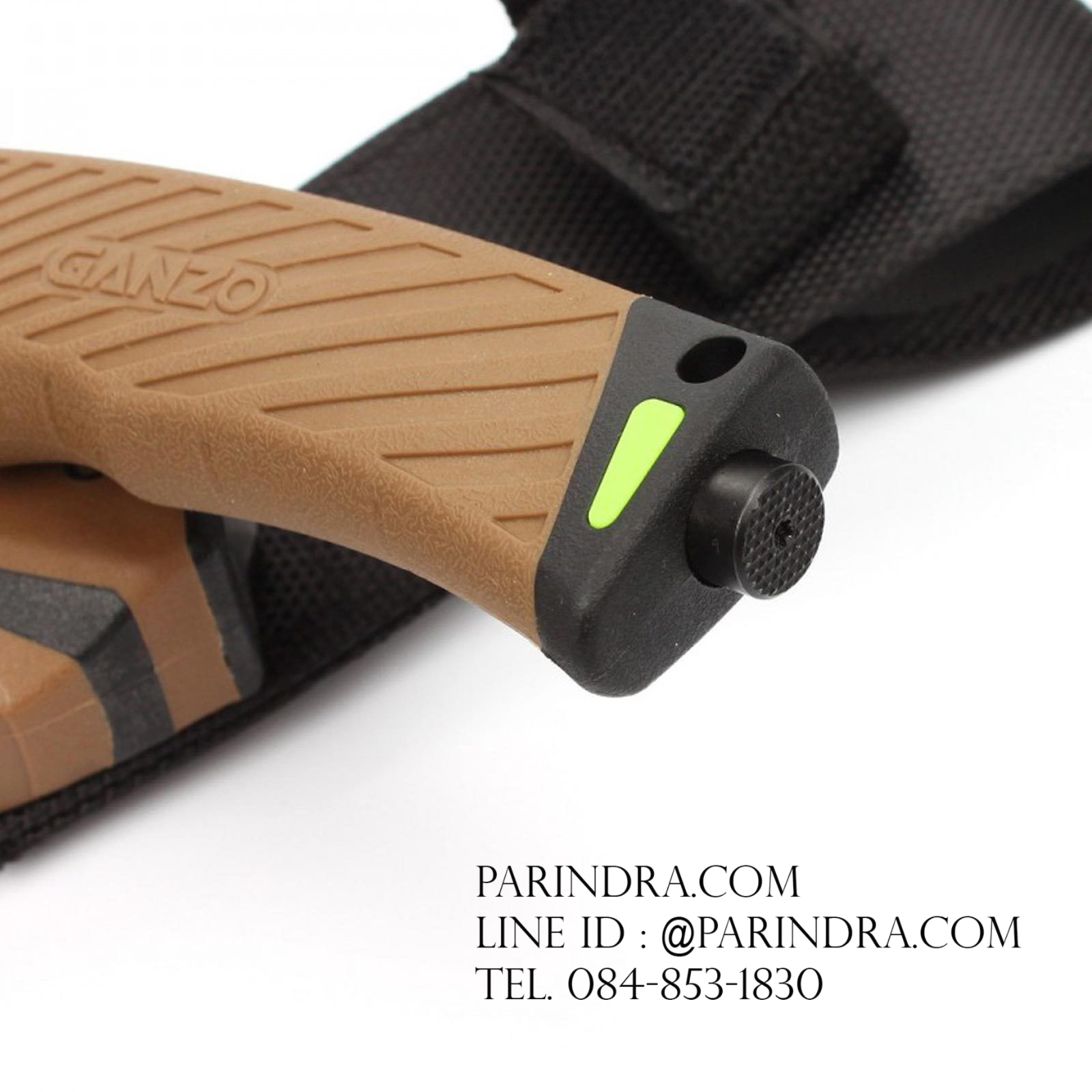 มีดใบตายเดินป่า Ganzo กานโซ่ รุ่น G-803 DY สีน้ำตาลตัดดำ รุ่นใหม่ ของแท้ 100%