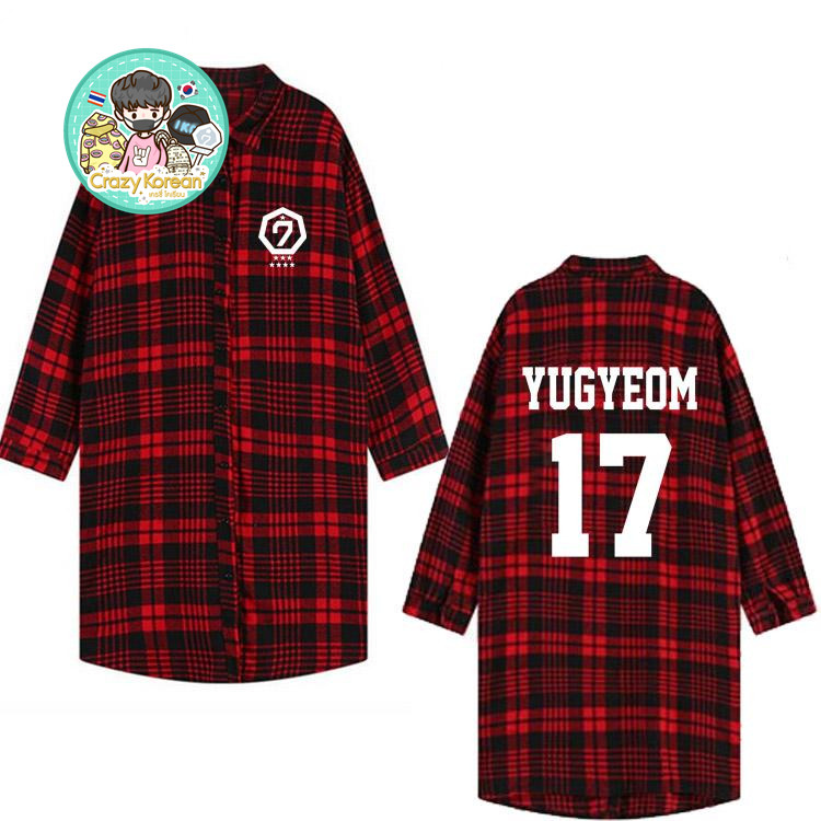 เสื้อคลุมตัวยาวลายสก็อต GOT7