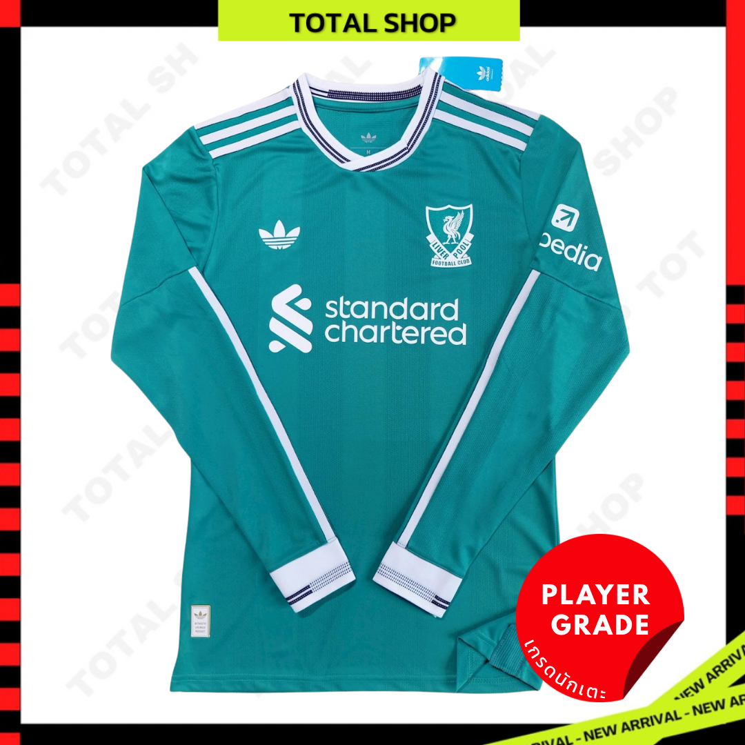 Liverpool 2025/26Green Third Long sleeve Player Grade Jersey เสื้อลิเวอร์พูลแขนยาว เขียว เกรดนักเตะ ฤดูกาลใหม่