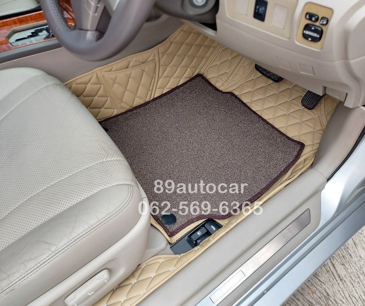 ขายพรมในรถยนต์ Toyota Camry 2008 ปูพรม7D สีครีม + พรมดักฝุ่นสีครีม เต็มคัน