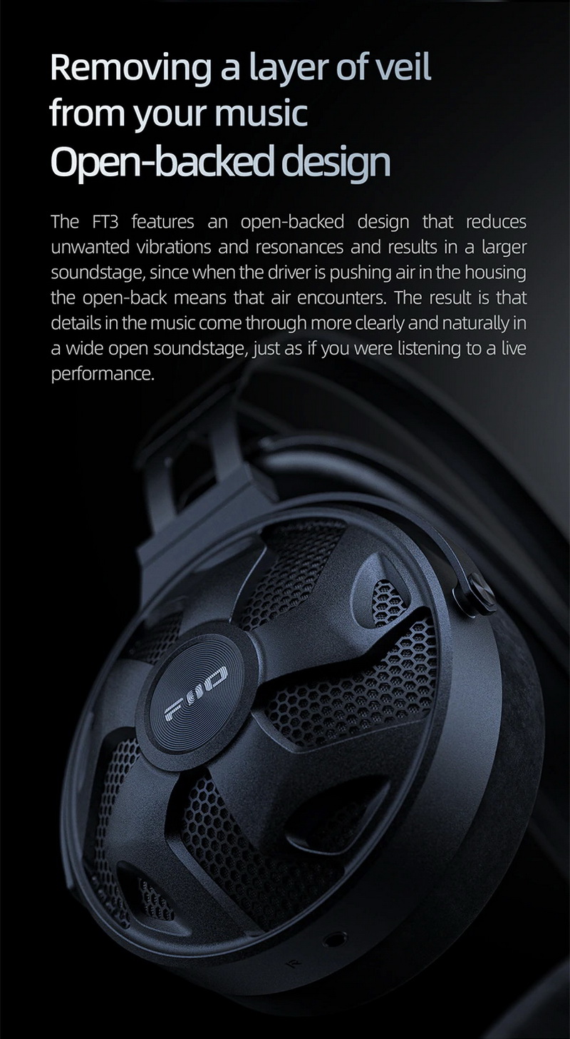 FiiO FT3 หูฟังเฮดโฟนความละเอียดสูง ไดรเวอร์ไดนามิกขนาดใหญ่ ประกันศูนย์ไทย