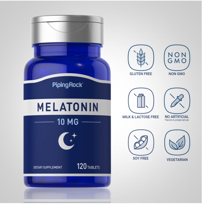 Piping Rock Melatonin 10 mg 120 Tablets