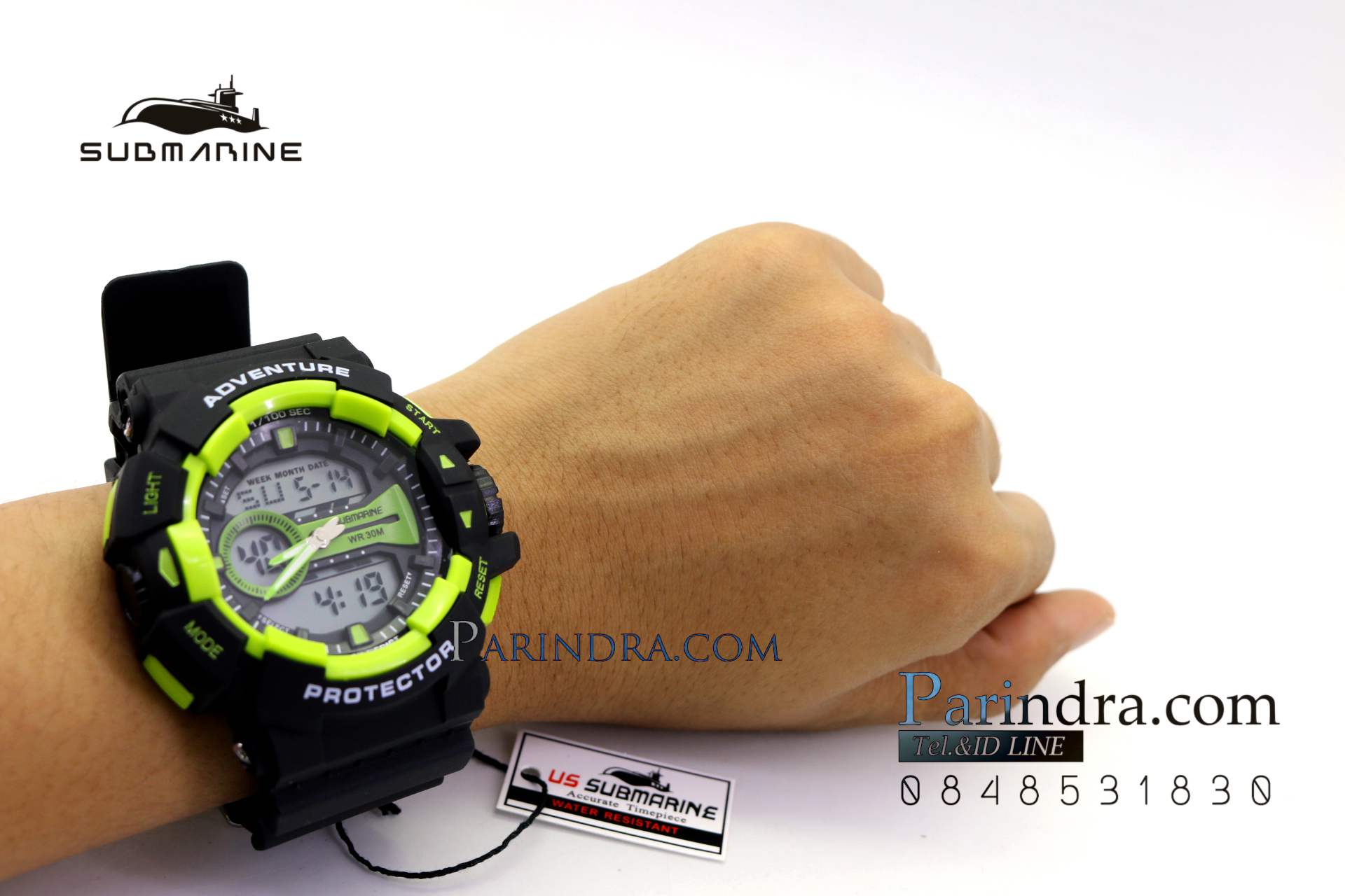 นาฬิกาข้อมือ US submarine Protector รุ่น TP3183M สีดำตัดเขียว